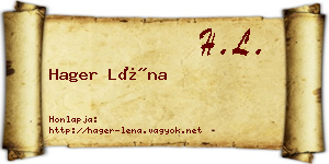 Hager Léna névjegykártya